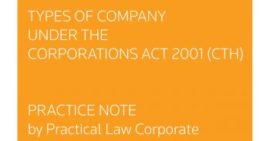 Types of Company Under the Corporations Act 2001 [Practice Note]
